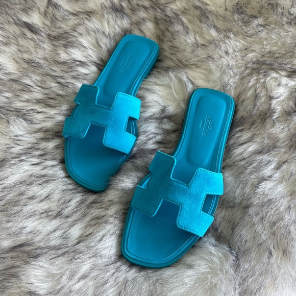 Bleu Vif SUEDE Oran Sandals 36.5 - Picture 6 of 8